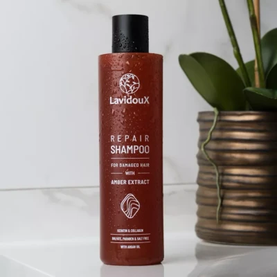 Afbeelding van Luxe Natuurlijke sulfaatvrij shampoo met Amberextract en Arganolie beschadigd haar 250ml