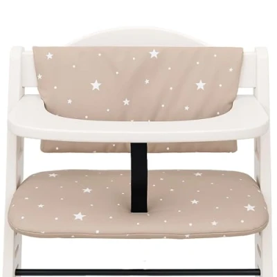 Afbeelding van Stoelverkleiner Kinderstoel Kussen Baby Zitkussen 2 delig Stoelkussen voor Hauck Stokke Hoge Babystoel Trapstoel Waterafstotende Bekleding Beige