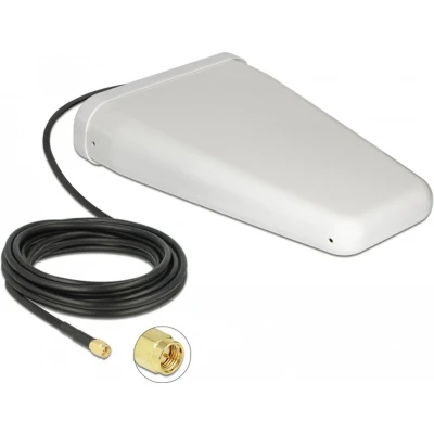 Afbeelding van Delock LTE Antenna SMA plug 7 9 dBi directional with connection cable (RG 58, 5 m) white outdoor