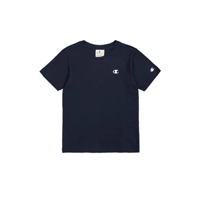 Afbeelding van Champion Crewneck Unisex Tshirt basic voor kinderen, Maat: 150/155, Dark blue