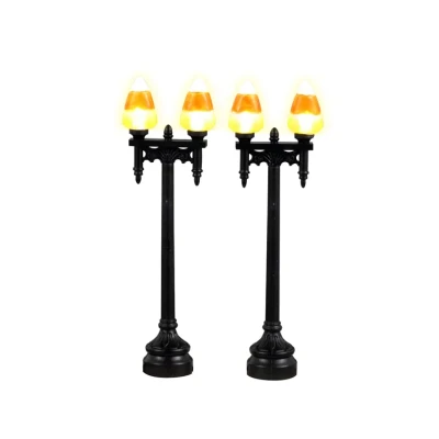 Afbeelding van Candy Corn Street Light Set Of 2 B/O (4.5V) LEMAX