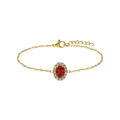 Afbeelding van Lucardi Dames Armband Staal Goudkleurig 19 cm