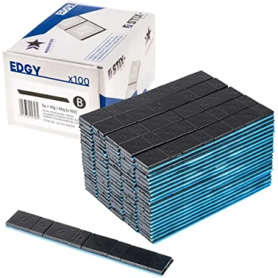 Afbeelding van Stix 100 x kleefgewichten voor aluminium velgen, 5 + 10 g, zwart, balanceergewichten, 6 kg lijmreep