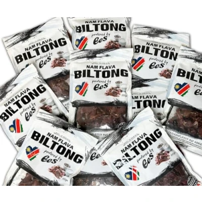 Afbeelding van Nam Flava Original Biltong van Namibie 1 kg (10x100 g) Gedroogd vlees, Beef Jerky, veel eiwitten