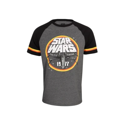 Afbeelding van Henry Tiger STAR WARS 1977 Circle Tshirt print, Heren, Maat: Medium, Black charcoal