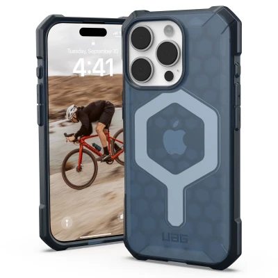 Afbeelding van Apple iPhone 16 Pro MagSafe Hoesje Siliconen en TPU (zacht) UAG Softcase/Backcover Blauw Telefoonhoesje Shockproof/Valbescherming