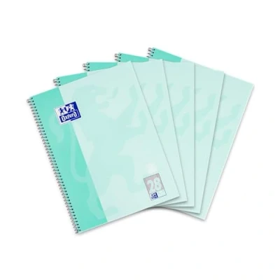 Afbeelding van Oxford Collegeblok, A4, geruit, 160 pagina&#039;s, geperforeerd, mint, 5 stuks