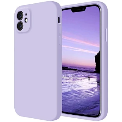 Afbeelding van iPhone 11 hoesje, siliconen [vierkante randen] en [camerabescherming] geüpgraded telefoonhoesje met zachte anti kras microvezelvoering, 6,5 cm, kruidnagel paars