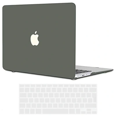 Afbeelding van TECOOL Hoes Compatibel met oude MacBook Air 13 inch 2010 2017, Model A1466 A1369, Plastic Slanke Beschermende Harde Case en EU Toetsenbord Cover, Mat Oppervlak, Middernacht Groen
