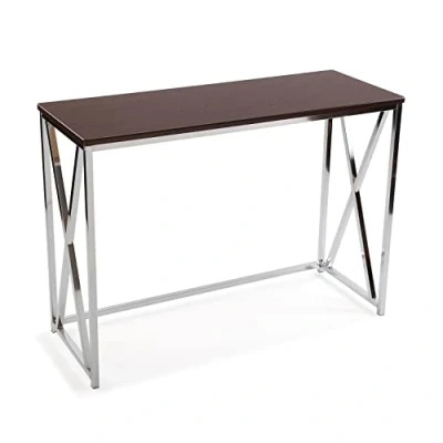 Afbeelding van Versa Modena Smalle hal of vestibule Entree meubilair, Console Tafel, Afmetingen (H x B H) 76 40,5 106,5 cm, Hout en Metaal, Kleur Bruin