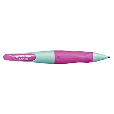 Afbeelding van Ergonomisch drukbestendig vulpotlood voor linkshandigen STABILO EASYergo 1.4 in turquoise/neonroze 1 stuks inclusief 3 dunne potloodvullingen Hardheid HB