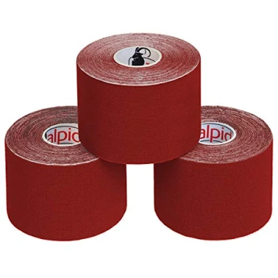 Afbeelding van ALPIDEX Kinesiologie Tape 1/3/ 6/12 rollen Veel kleuren 5 m x cm Toepassingsfolder Elastisch Waterdicht Huidvriendelijk Fysio Spier Set, Kleur:rood, Aantal stuks:3
