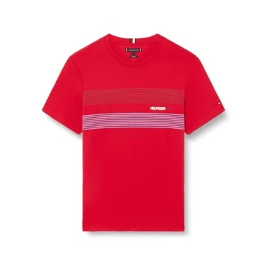 Afbeelding van Tommy Hilfiger Heren borst 85 Tee S/S T shirts, Rood, S, Primair S