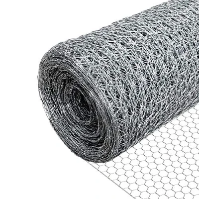 Afbeelding van VOUNOT Versterkte kippenhek 100 cm x 25 m gaas 13 mm zeshoekige drievoudige draaihek resistent kippenhok tuinhek voor pluimveehouderij gegalvaniseerd