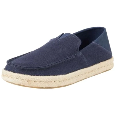 Afbeelding van TOMS Heren Alonso Loafer Rope Flat, Navy Heritage Canvas Suede, 39 EU