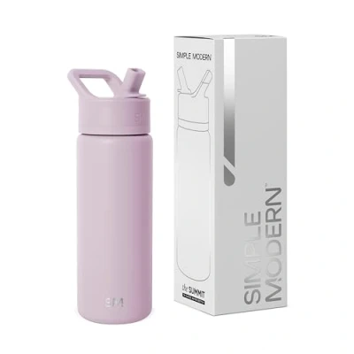 Afbeelding van Simple Modern Kinderwaterfles met rietje Lekvrije geïsoleerde roestvrijstalen fles voor meisjes, jongens Summit Collection 530ml Lavender Mist