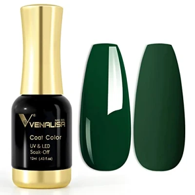 Afbeelding van VENALISA Uv nagellak, gellak, smaragdgroene kleuren, gel soak off nagels, kleurgelkit, nagellak voor nageldesign, manicure, 12 ml