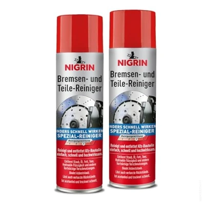 Afbeelding van NIGRIN Remreiniger, motor onderdelereiniger, voor het ontvetten van rem , en machineonderdelen, 2 stuks spuitbus 500 ml