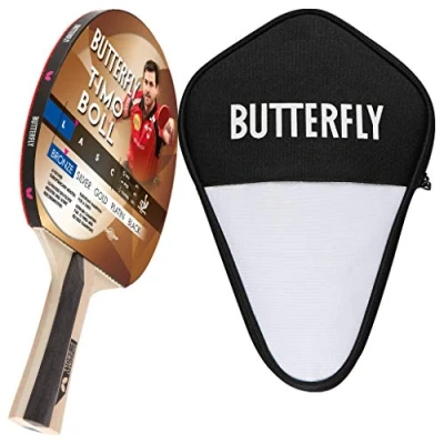 Afbeelding van Butterfly® Timo Boll Bronze tafeltennisbatje, tafeltennisracket Bat TT hobbyracket voor ambitieuze recreatieve spelers, ITTF gecertificeerde addoy coating, concave greepvorm, houtkleurig