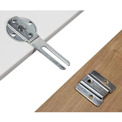 Afbeelding van Gedotec TAVO Meubelverbinders, 1 stuk, tafelbladconnector, scheidbaar om vast te schroeven, verzinkt staal, tafelconnectoren voor eettafel, bureau en kantoor enz.