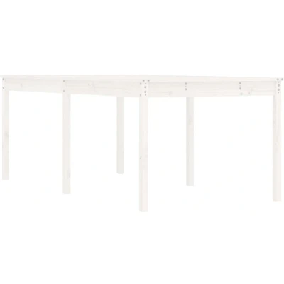 Afbeelding van Tuintafel 203,5x100x76 cm massief grenenhout wit