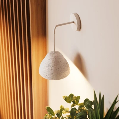 Afbeelding van LEDVANCE white Decor Camel Bell wall luminaire made of metal and paper mache, E14, 220 mm length, recycled material lampshade, sustainable thanks to replaceable light source, simple installation