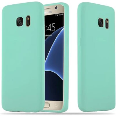 Afbeelding van Cadorabo Hoesje geschikt voor Samsung Galaxy S7 in CANDY BLAUW Beschermhoes TPU silicone Case Cover