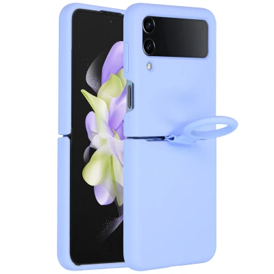 Afbeelding van Samsung Galaxy Z Flip 4 Hoesje Siliconen en TPU (zacht) Accezz Softcase/Backcover Paars Telefoonhoesje
