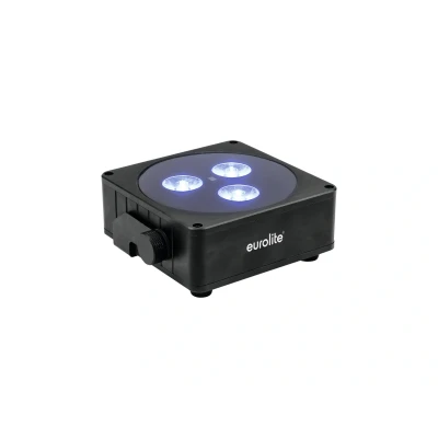 Afbeelding van Eurolite AKKU Flat Light 3 LED UPLIGHT op accu Zwart Spotlight
