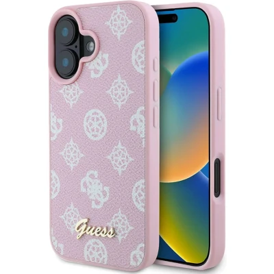 Afbeelding van CG Mobile Guess GUHMP16SPGPYSP Hoes voor iPhone 16 6,1 inch roze hardcase Peony Script