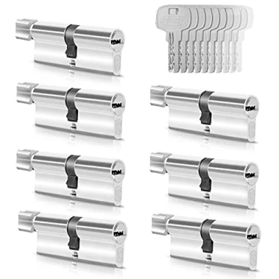 Afbeelding van GERCAR 7 x knopcilinder, gelijksluitend, cilindersloten , 30/30, inclusief 35 sleutels, 60 mm, cilinderslot met N+G functie, gelijksluitende set van stuks, lengte: mm. A: 30 B:30