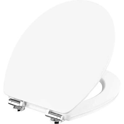 Afbeelding van Cornat Wc bril &quot;Vale&quot; klassieke witte look hoogwaardige houten kern softclosemechanisme &amp; snelle bevestiging comfortabel zitgevoel/toiletbril/wc deksel / KSVSC00