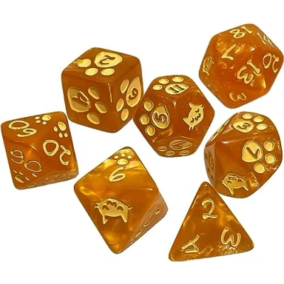 Afbeelding van Kitten Polyhedral Dice Set Orange Steve Jackson Games