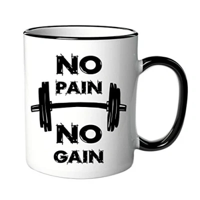 Afbeelding van Mok met spreuk/opschrift &quot;No Pain No Gain&quot;