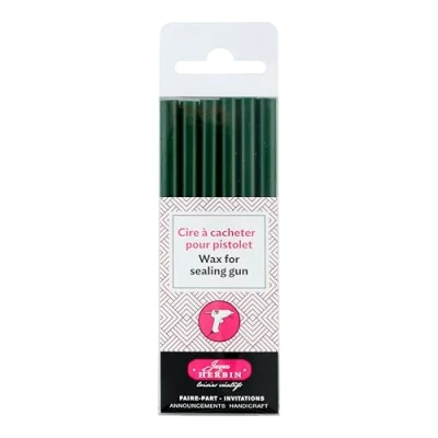 Afbeelding van J.Herbin 35830T Set van 6 wasstangen voor pistool, ideaal knutselprojecten en scrapbooking, zacht, 1 stuk, donkergroen