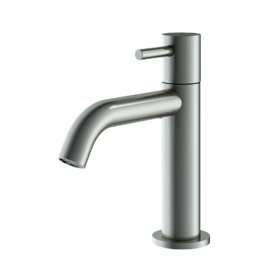 Afbeelding van HotBath Archie Fonteinkraan opbouw uitloop 12cm RVS