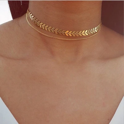 Afbeelding van Joboly Pijltjes Schakel Choker Ketting Goudkleurig Dames 30 cm + 5
