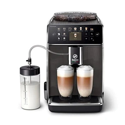 Afbeelding van Saeco GranAroma Espressomachine 14 Koffievariaties 4 Gebruiksprofielen Kleurendisplay Dubbele Espresso Latteduo melksysteem Keramische maalschijven Automatische reiniging SM6580/10