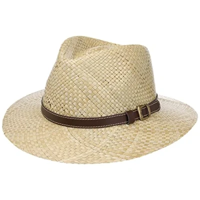 Afbeelding van Lipodo Carsell Traveller strohoed zomerhoed heren travellerhoed Made in Italy herenhoed gemaakt van stro zonnehoed lente/zomer strandhoed L (58 59 cm) naturel
