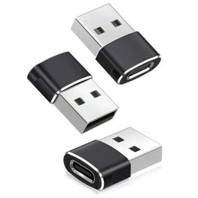 Afbeelding van Basesailor Adapter USB C aansluiting naar stekker, 4 stuks, oplader type A converteren voor iPhone 11 12 13 Pro Max Mini SE 3,14, Samsung Galaxy S23 S21 21 S22 FE Ultra Plus A71 A72, Tab S7 S8, Watch 5