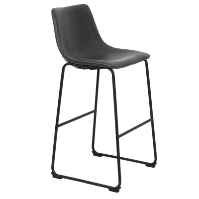 Afbeelding van Light &amp; Living Jeddo barkruk 73cm pu leer grijs Kunststof