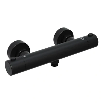 Afbeelding van Görbach Thermostatische douchemengkraan, douche armatuur, thermostaat badkraan met constante temperatuurregeling, zwart