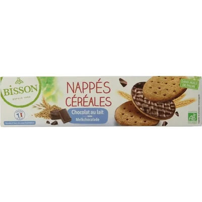 Afbeelding van Bisson Melk Chocolade Frosted Granenkoekjes Bio, 140 gram