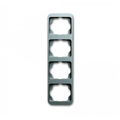 Afbeelding van Abb busch jaeger alpha afdekraam voor inbouwschakelaar 4 voudig vertikaal titanium 2cka001754a4397