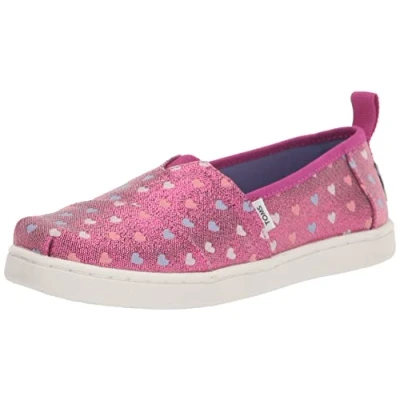 Afbeelding van TOMS Glitter Alpargata Loafer Flat voor meisjes, Roze Fuchsia, 34 EU
