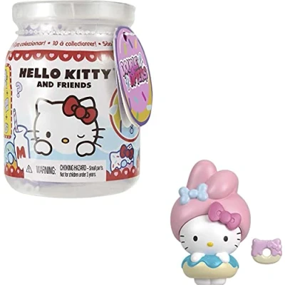 Afbeelding van Sanrio Hello Kitty Dubbele Dippers Figuren (5,1 cm) met Hoed en Toetje, Verrassingspack, Verandert in water van kleur, Mooi cadeau voor vanaf 4 jaar, GTY62