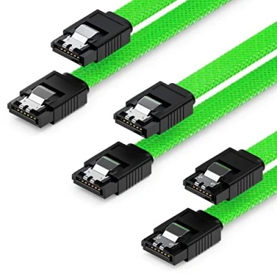Afbeelding van deleyCON 3x 50cm SATA 3 Kabelset Datakabel 6 Gbit/s Aansluitkabel Verbindingskabel Moederbord HDD SSD Harde Schijf 2 S ATA Stekker Recht Groen