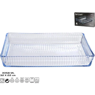 Afbeelding van Glazen ovenschaal serveerschaal rechthoekig 32 x 22 cm Ovenschotel oven van glas