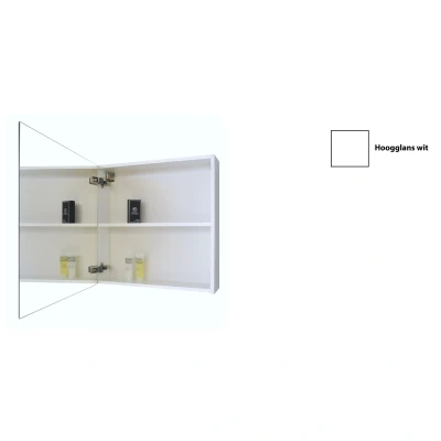 Afbeelding van Spiegelkast Sanicare Qlassics 60 cm 1 Deur Hoogglans Wit Links