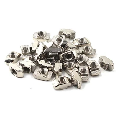 Afbeelding van Draad T moer voor 30 Series Europese Aluminium Profiel Hamer Hoofd Drop in Slot Noten Vernikkeld Koolstofstaal M4